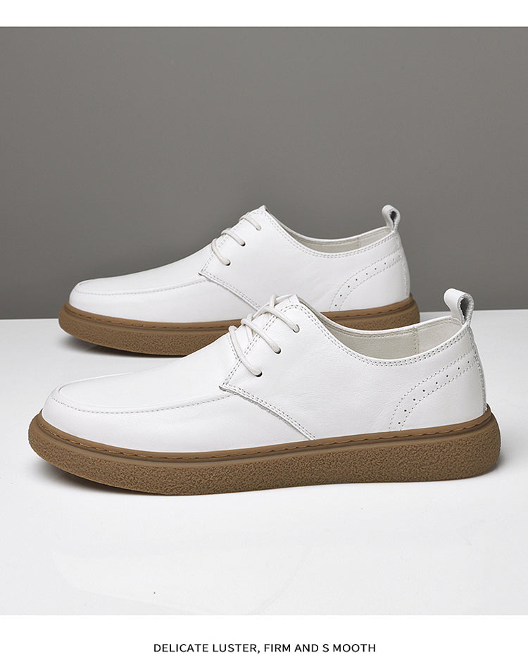 Men's Lace-Up Casual Genuine Leather Shoes Walking Oxfords Business Dress Shoes