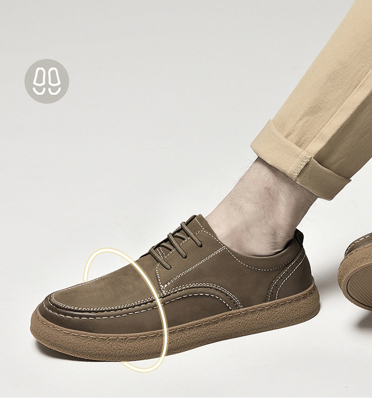 Men's Casual Vintage Leather Shoes Walking Business Comfortable Breathable Sneakers