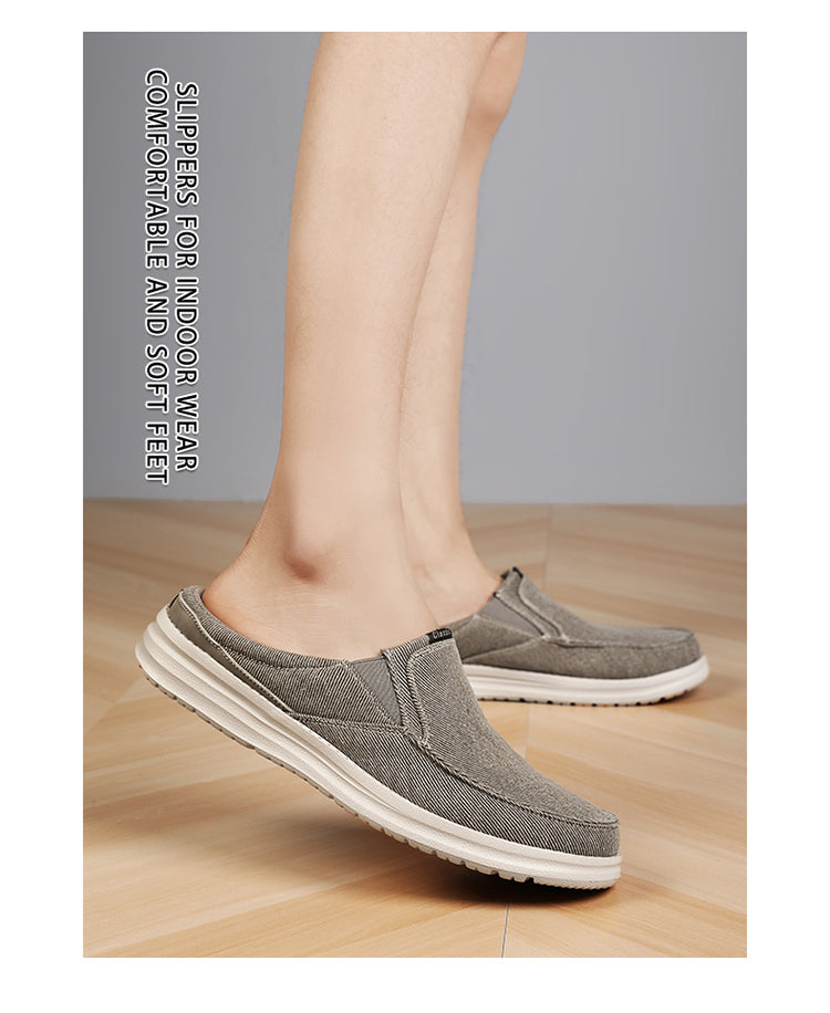 Men's Canvas Casual Half Slippers Anti-Skid Lightweight Comfortable Loafer Fashion slippers