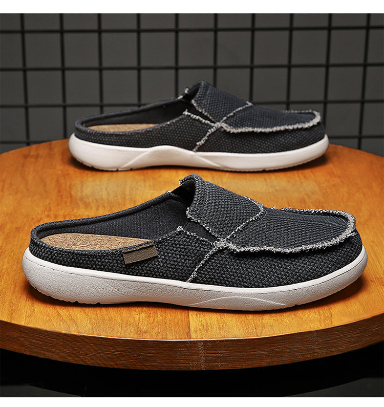 Men's Canvas Casual Half Slippers Lightweight Comfortable Loafer   Fashion slippers