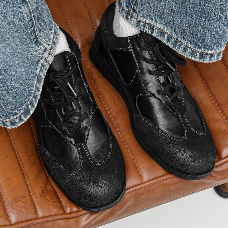 Mens Black Low Tops Casual Trainer Sneakers