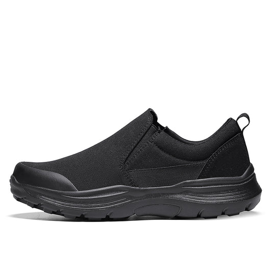 Vilocy Men's Canvas Slip On Platform Walking Shoes Black
