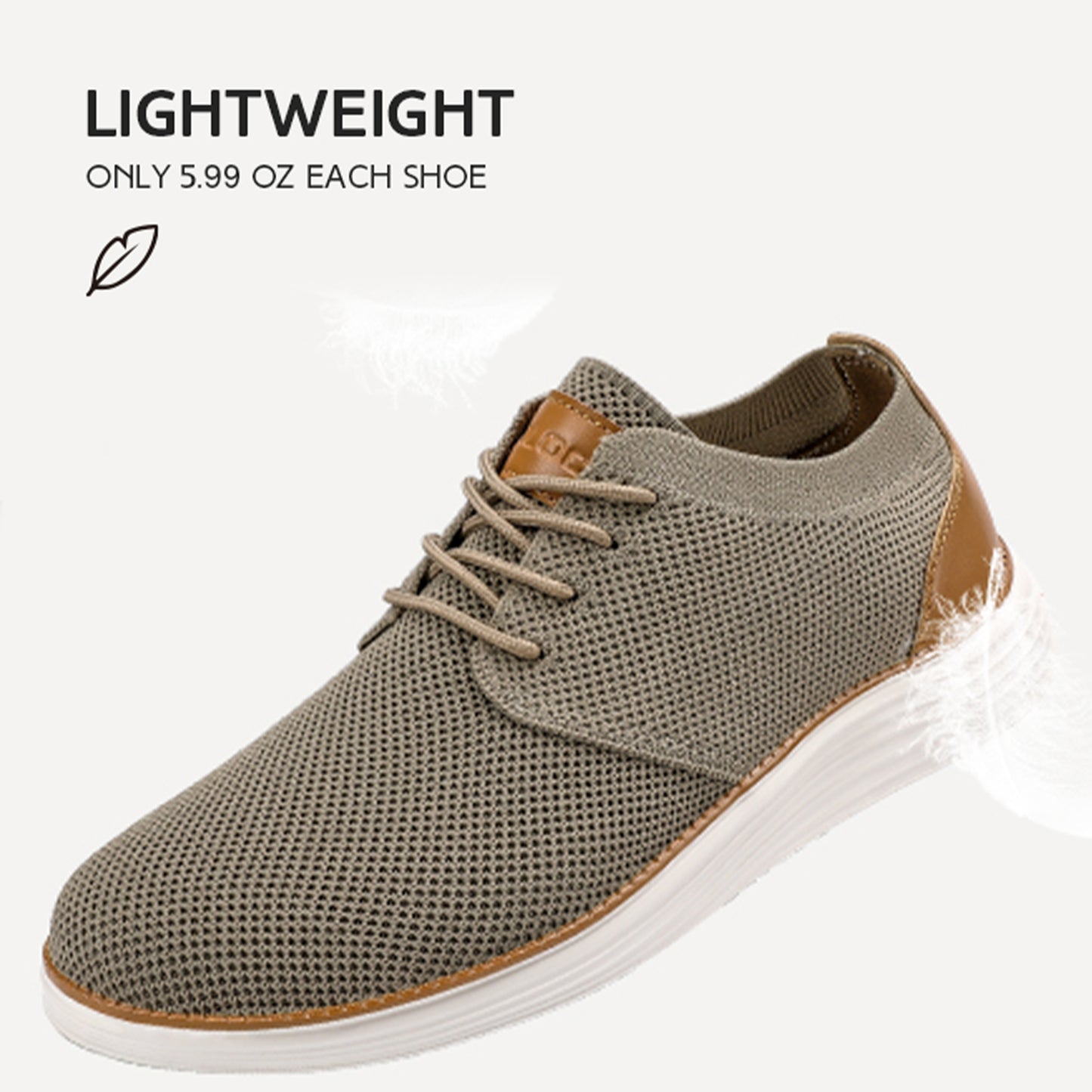 Men's Lace Up elastic collar Fashion Dress Sneakers  Business Oxfords Comfortable Breathable Lightweight Casual Walking Shoes