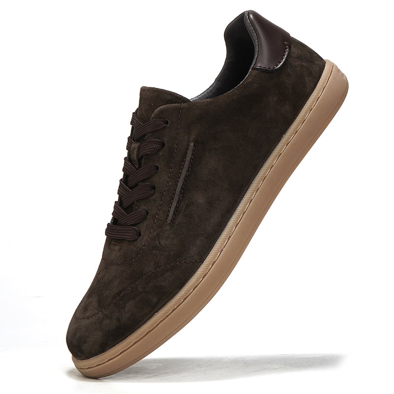 Mens Suede Leather Low Top Casual Sneakers