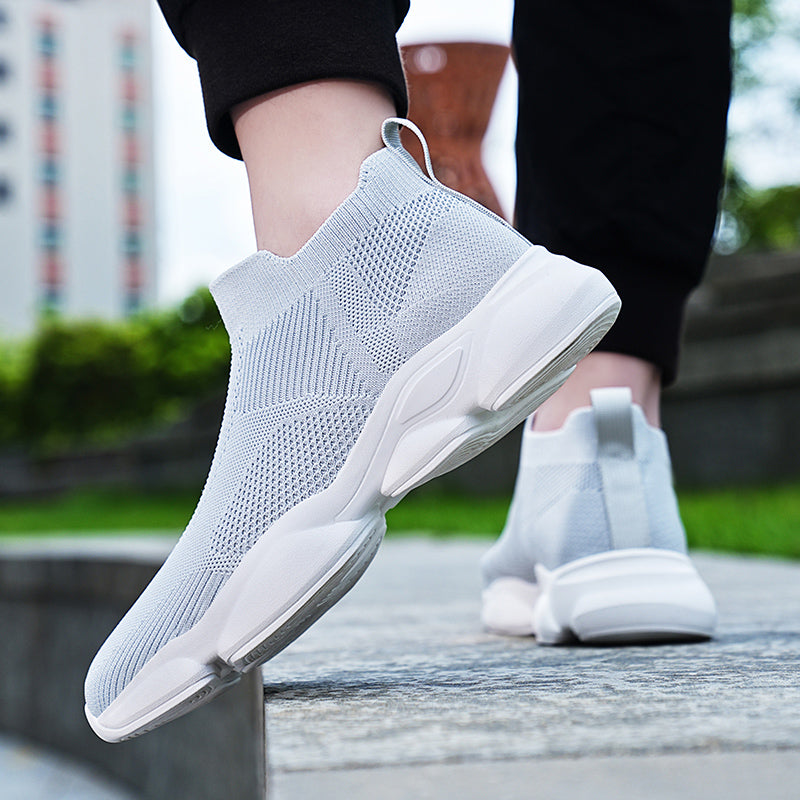 Mens Walking Shoes Breathable Knit Slip On Sneakers Lightweight Shoes Casual Running Tennis Shoes
