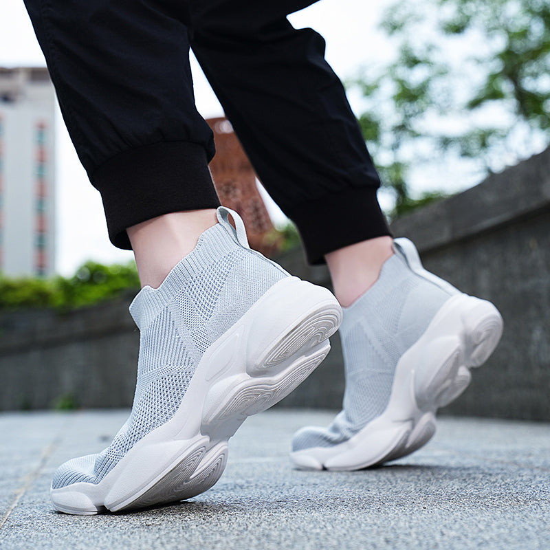 Mens Walking Shoes Breathable Knit Slip On Sneakers Lightweight Shoes Casual Running Tennis Shoes