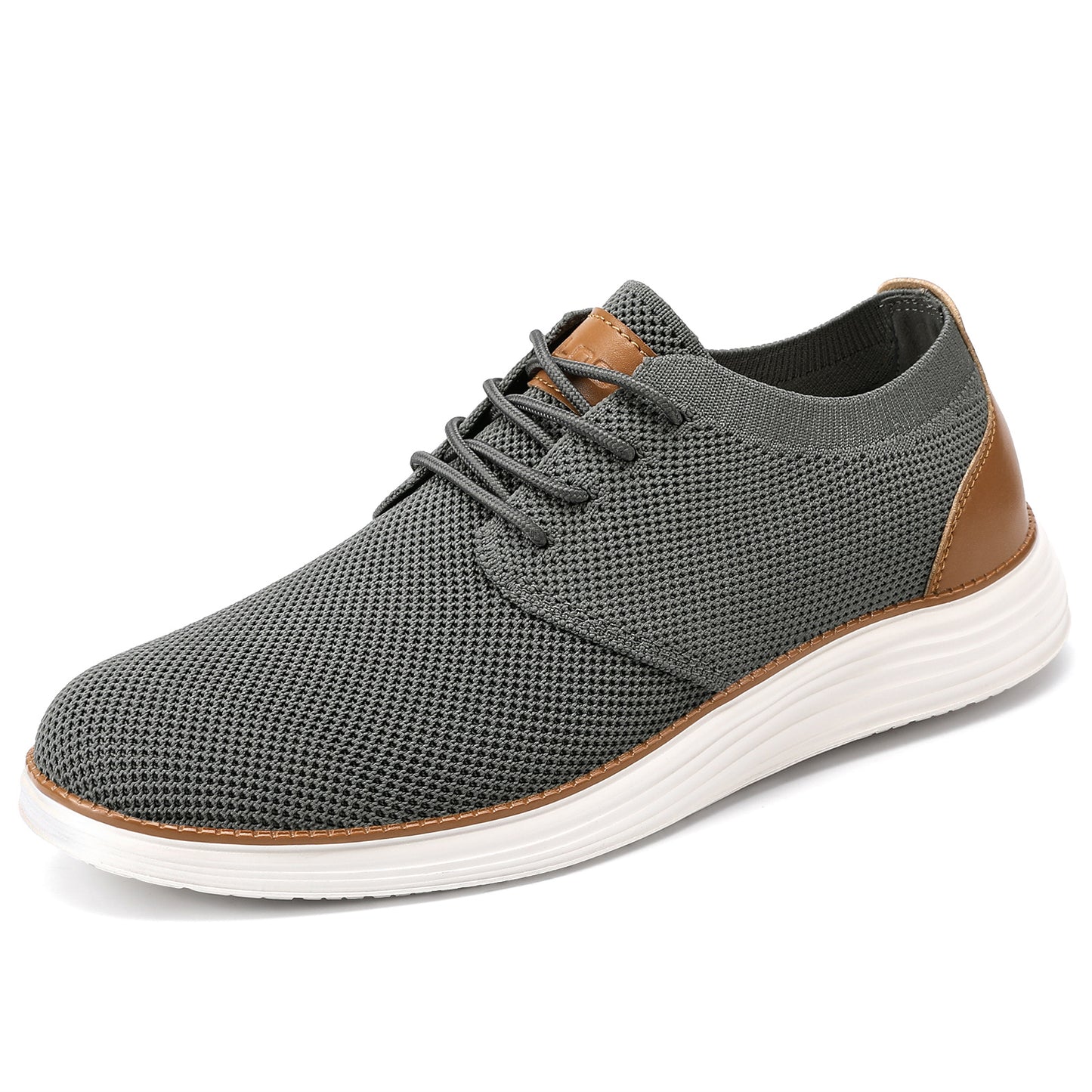 Men's Lace Up elastic collar Fashion Dress Sneakers Business Oxfords Comfortable Breathable Lightweight Casual Walking Shoes