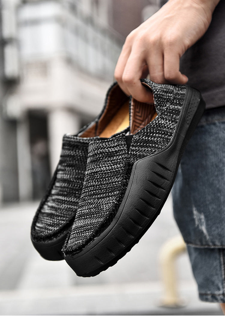 Men's Casual Walking Shoes Slip On Loafers Breathable Comfortable Lightweight Knitted Shoes