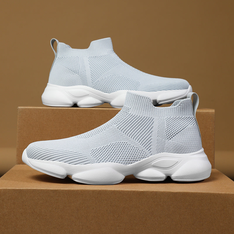 Mens Walking Shoes Breathable Knit Slip On Sneakers Lightweight Shoes Casual Running Tennis Shoes