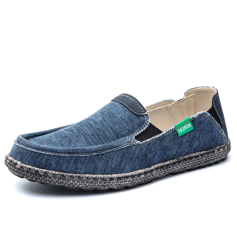 Men's Slip on Cloth Deck Shoes Canvas Lightweight Vintage Casual Loafer Boat Shoes