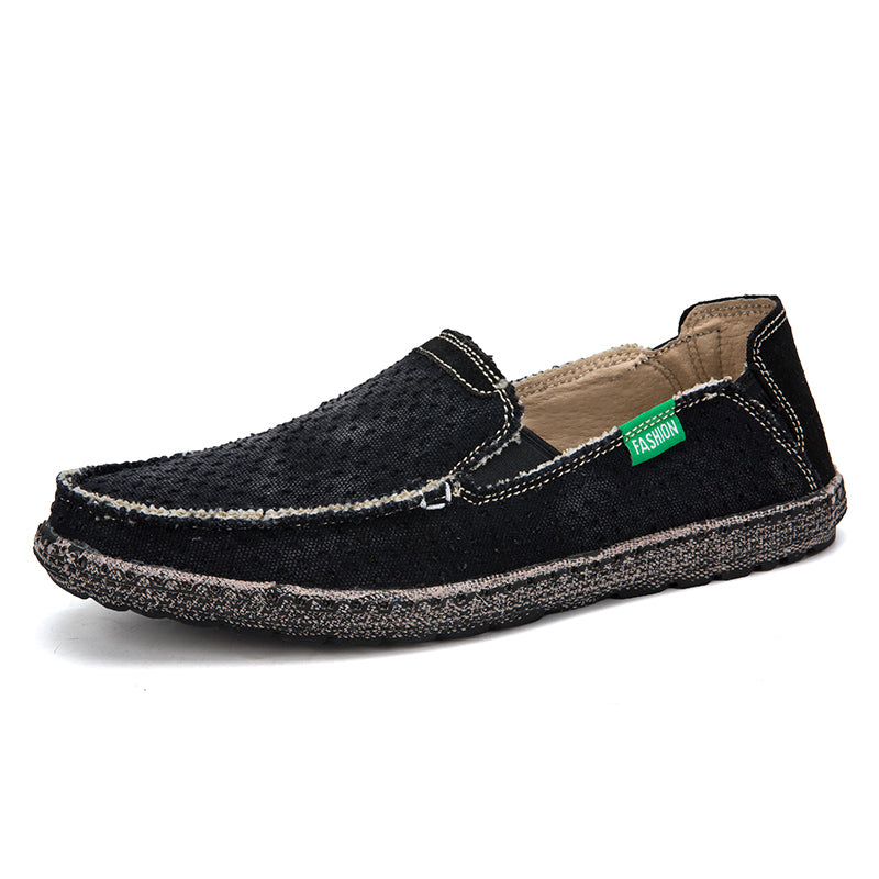 Men's Walking Casual Cloth Shoes Comfortable Lightweight Slip On Loafer Breathable Vintage Boat Shoes