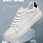 Men's Lace Up Casual Leather Board Shoes Comfortable Breathable Lightweight Fashion Vintage