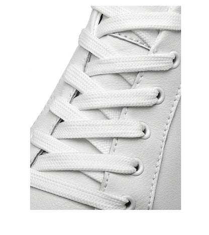 Men's Leather Low Top Lace Up Casual Board Shoes