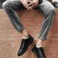Men's Lace Up Casual Leather Board Shoes Comfortable Breathable Lightweight Fashion Vintage