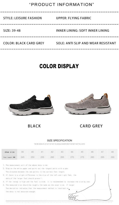 Vilocy Men's Fly Knit Lace Up Platform Walking Sneakers