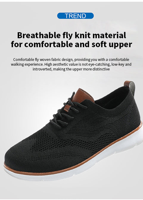 Men's Casual Dress Shoes Fashion Walking Shoes Flying Knit Mesh Businsee Oxfords Work Lightweight Sole Comfortable Breathable Sneakers