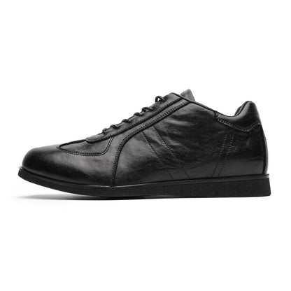 VILOCY Mens Black Retro Low Top Casual German Trainer In Black