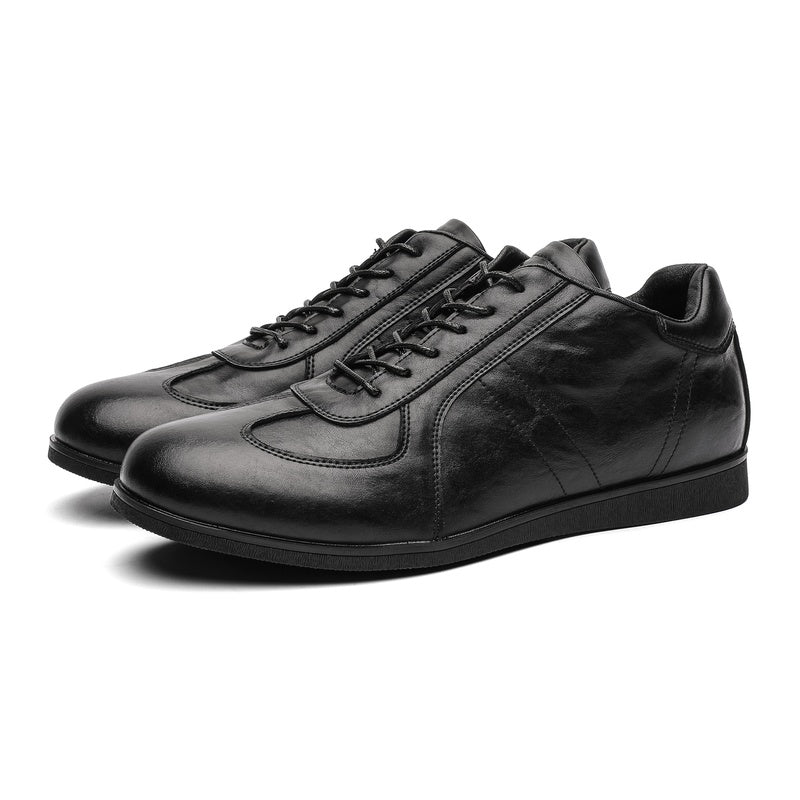 Mens Black Retro Low Top Casual German Trainer