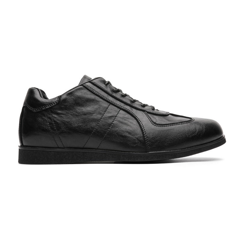 Mens Black Retro Low Top Casual German Trainer