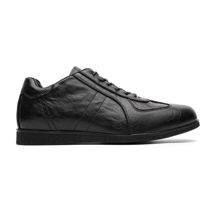 VILOCY Mens Black Retro Low Top Casual German Trainer In Black