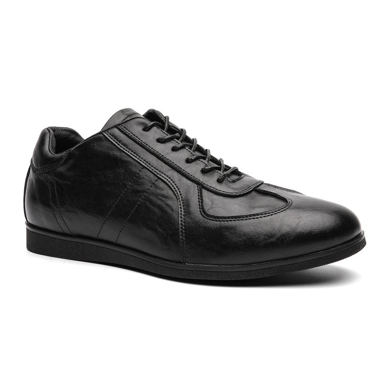 Mens Black Retro Low Top Casual German Trainer