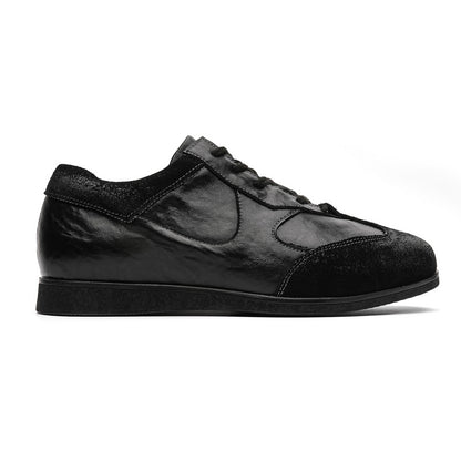 VILOCY Mens Black Low Tops Casual Trainer Sneakers In Black
