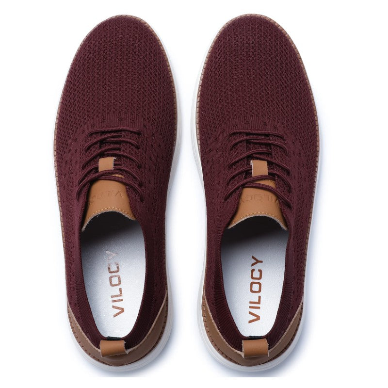 Men's Breathable Knit Lace Up Business Casual Oxford Shoes
