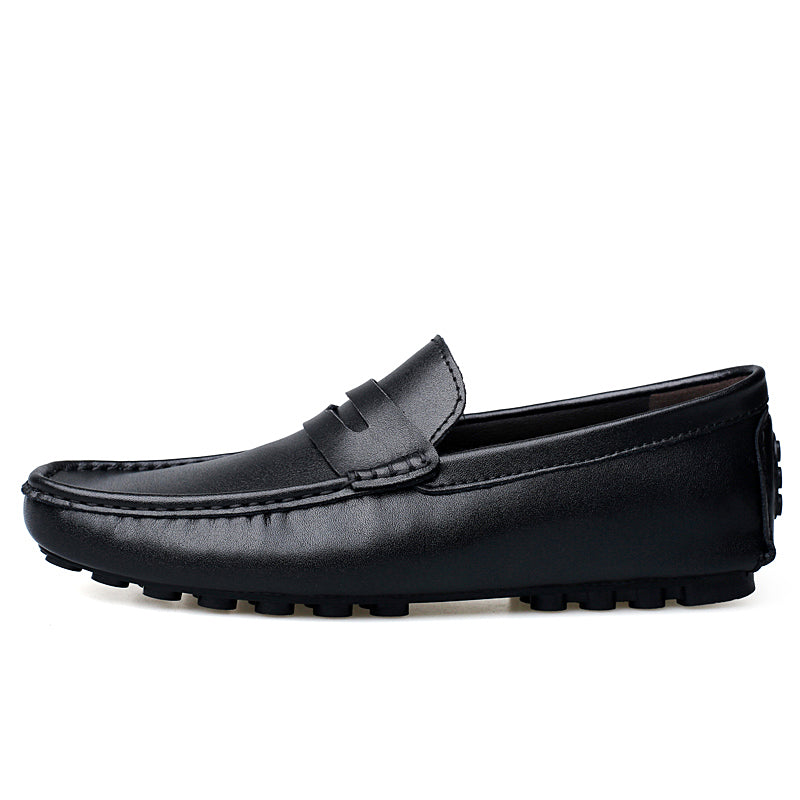 Men's Leather Heightening Penny Slip On Driving Loafers