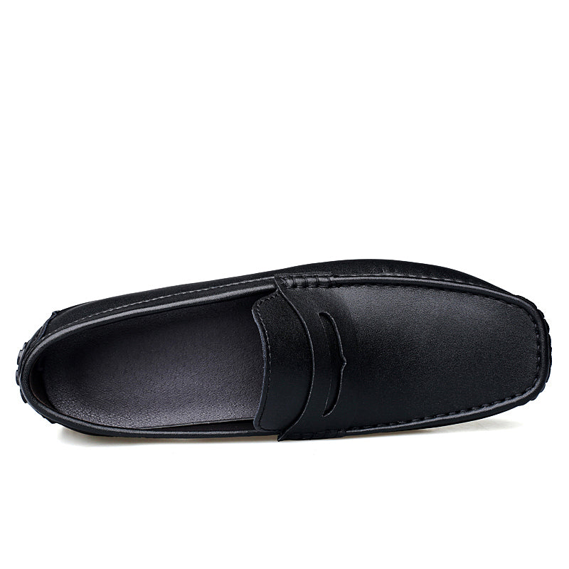 Men's Leather Heightening Penny Slip On Driving Loafers