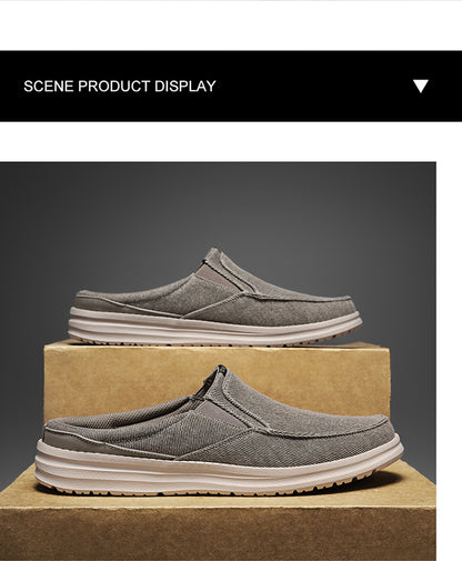 Men's Denim Canvas Backless Slip On Mule Casual Loafers
