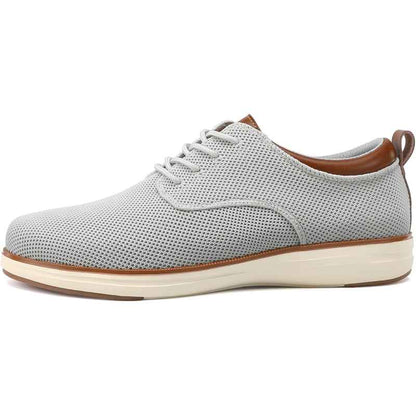 VILOCY Men's Wide Breathable Knit Lace Up Oxford Casual Shoes In Off-White