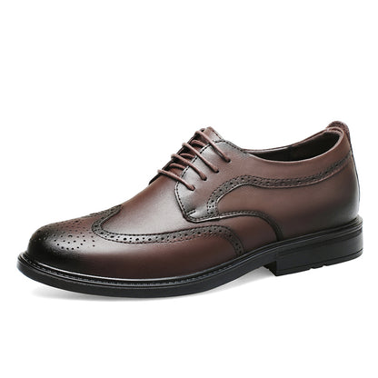 Vilocy Mens Gradient Burnished Brogue Oxford Dress Shoes In Brown