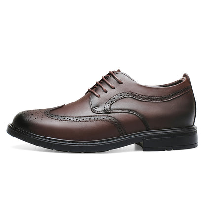 Vilocy Mens Gradient Burnished Brogue Oxford Dress Shoes In Brown