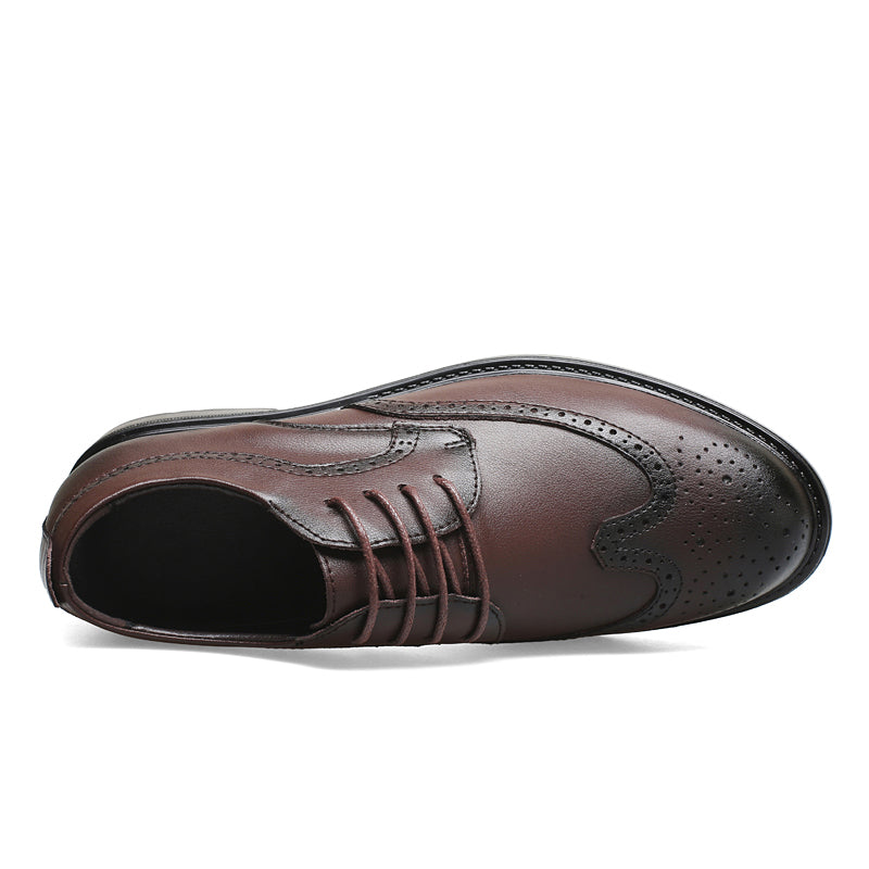 Mens Gradient Burnished Brogue Oxford Dress Shoes