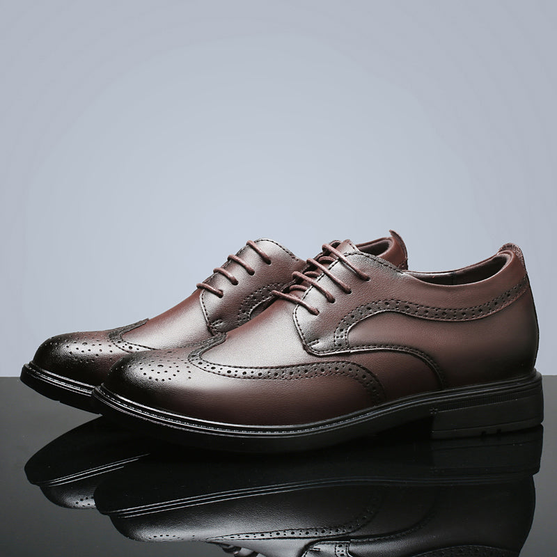 Mens Gradient Burnished Brogue Oxford Dress Shoes