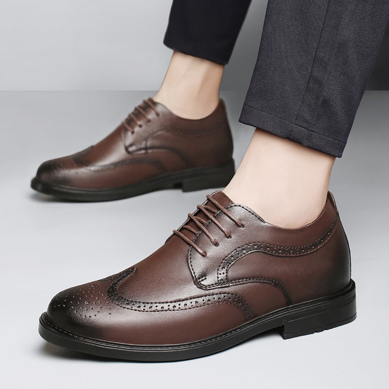 Mens Gradient Burnished Brogue Oxford Dress Shoes