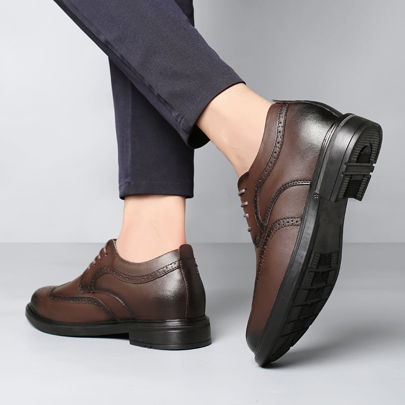 Mens Gradient Burnished Brogue Oxford Dress Shoes