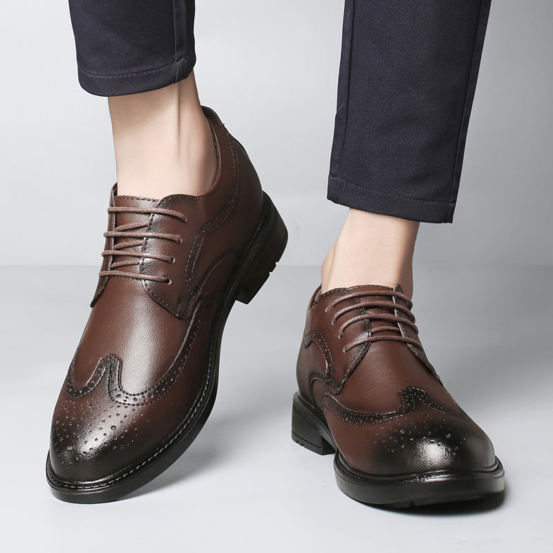 Mens Gradient Burnished Brogue Oxford Dress Shoes