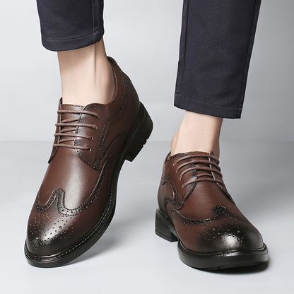 Vilocy Mens Gradient Burnished Brogue Oxford Dress Shoes In Brown