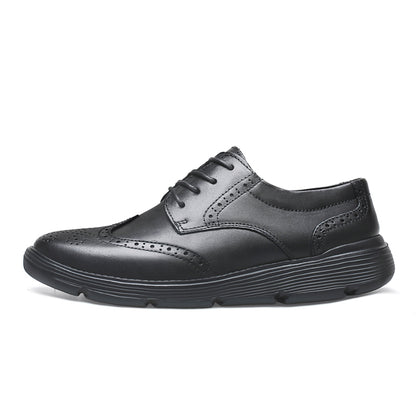 Vilocy Men's Platform Brogue Leather Oxford Shoes In Black