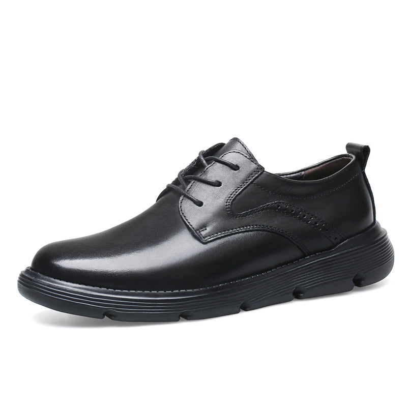Men's Platform Lace Up Leather Business Casual Shoes