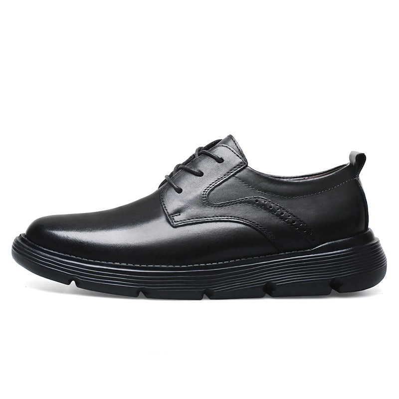 Men's Platform Lace Up Leather Business Casual Shoes
