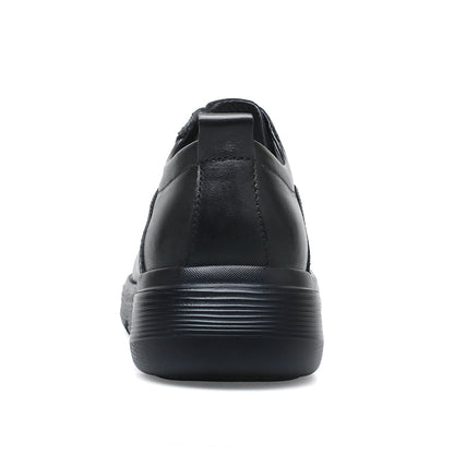 Vilocy Men's Platform Lace Up Leather Business Casual Shoes In Black