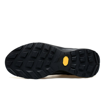 VILOCY Men’s Rotary Buckle Black Leather Casual Sneakers In Black