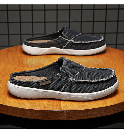 Men's Canvas Slip On Backless Mule Casual Loafers