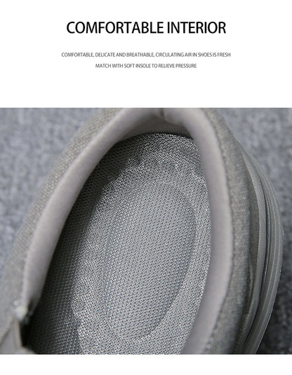 Vilocy Men's Canvas Slip On Platform Walking Shoes In Grey