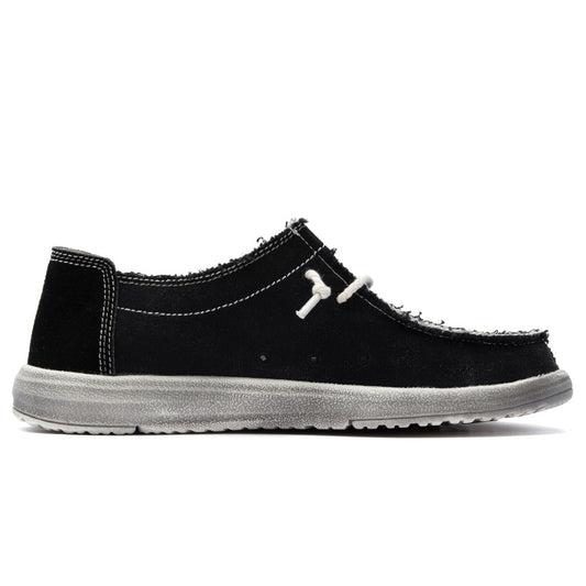 Men's Lace Up Vintage Canvas Slip On Casual Boat Loafers