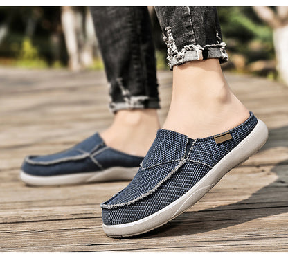 Men's Canvas Slip On Backless Mule Casual Loafers