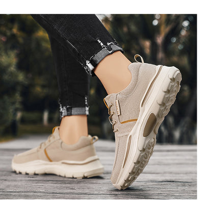 Men's Striped Canvas Lace Up Platform Casual Walking Sneakers