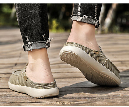 Men's Canvas Slip On Backless Mule Casual Loafers